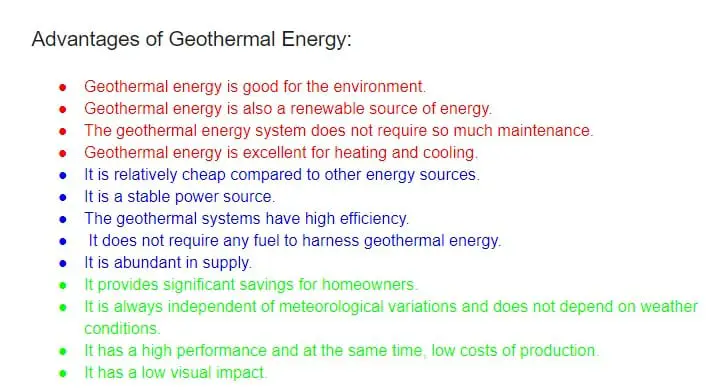 advantages and pros of geothermal energy