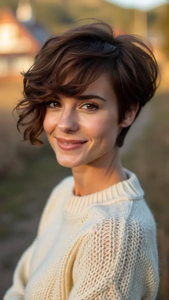 charming brown pixie hairstyle