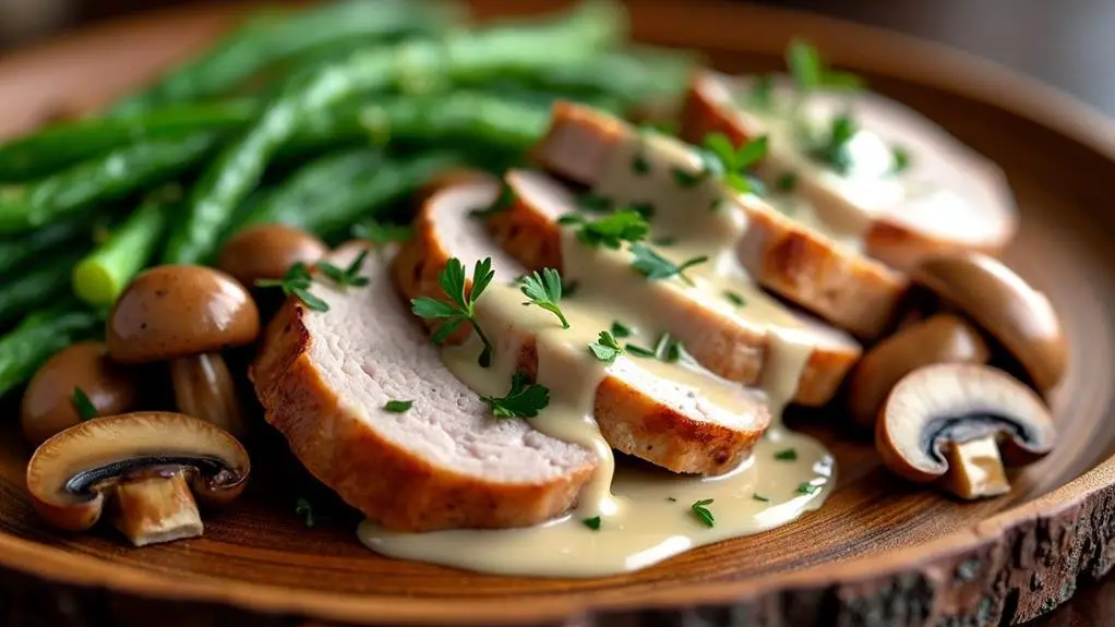 Pork Loin With Mushroom Cream Sauce Recipe