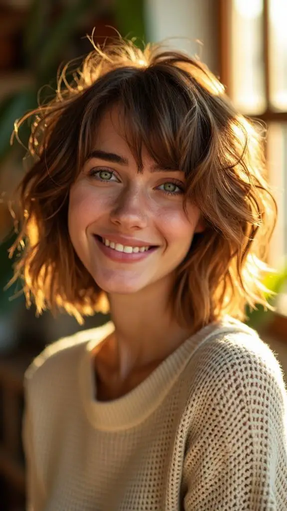 layered hairstyle with texture