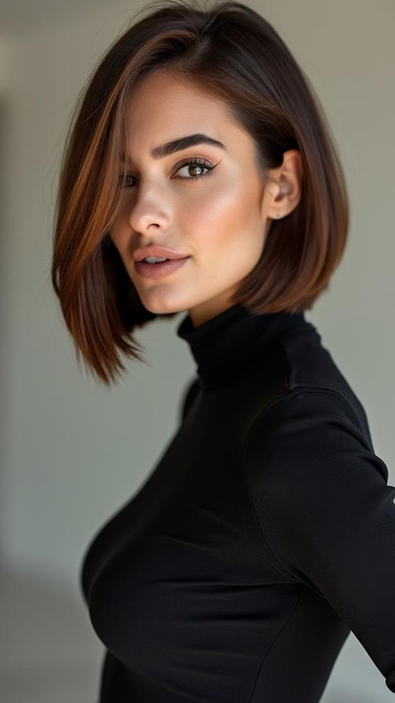 sleek straight bob hairstyle