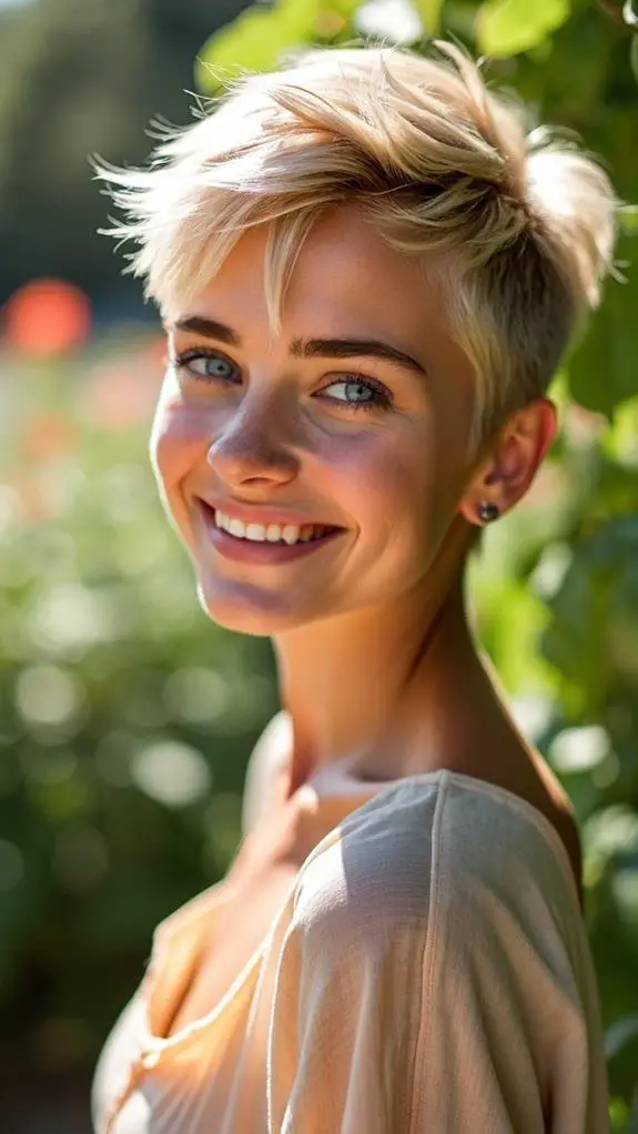 stylish blonde pixie undercut