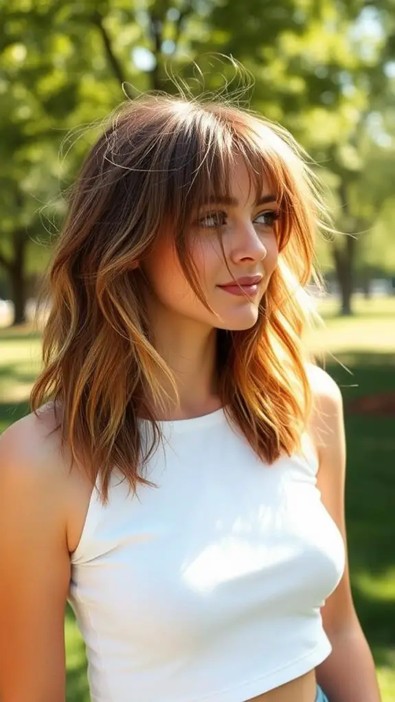 chic tousled fringe hairstyle