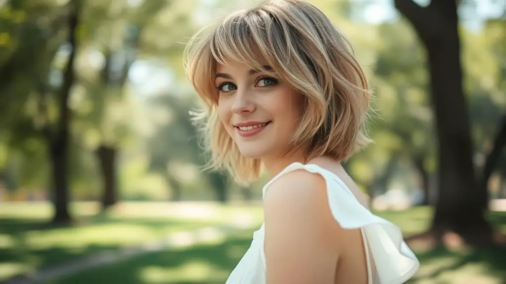 textured long bob hairstyle