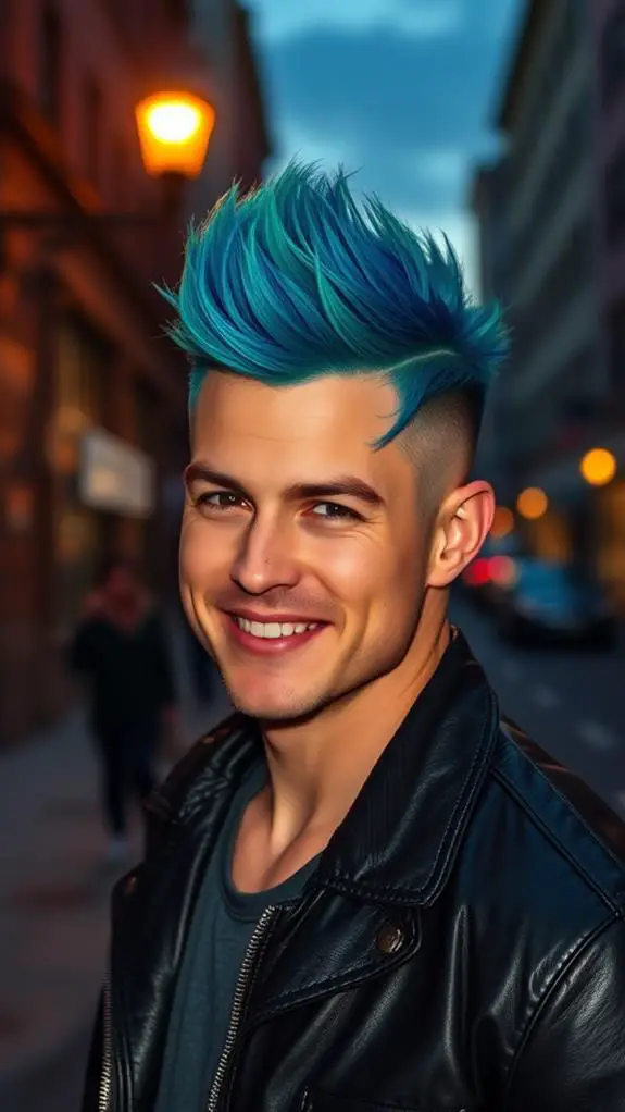 vibrantly styled mohawk hairstyle