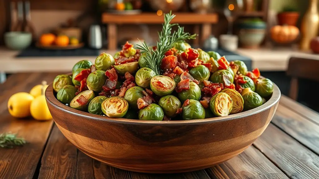 bacon infused roasted brussels sprouts