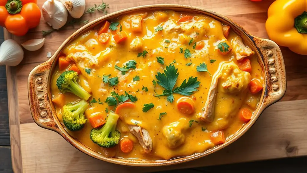 cheesy chicken vegetable casserole