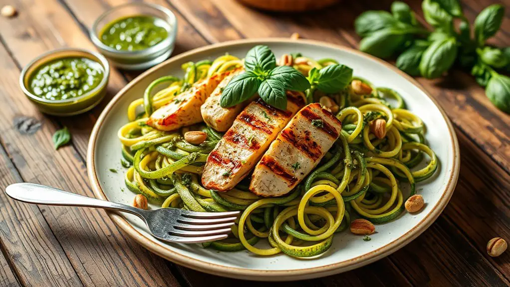 chicken pesto zucchini noodles