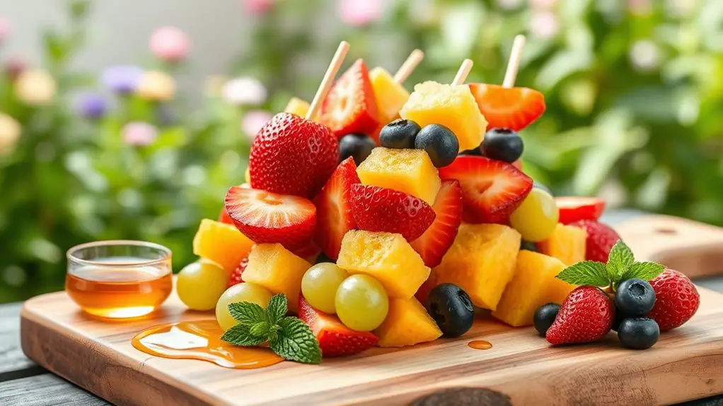 colorful fruit on sticks