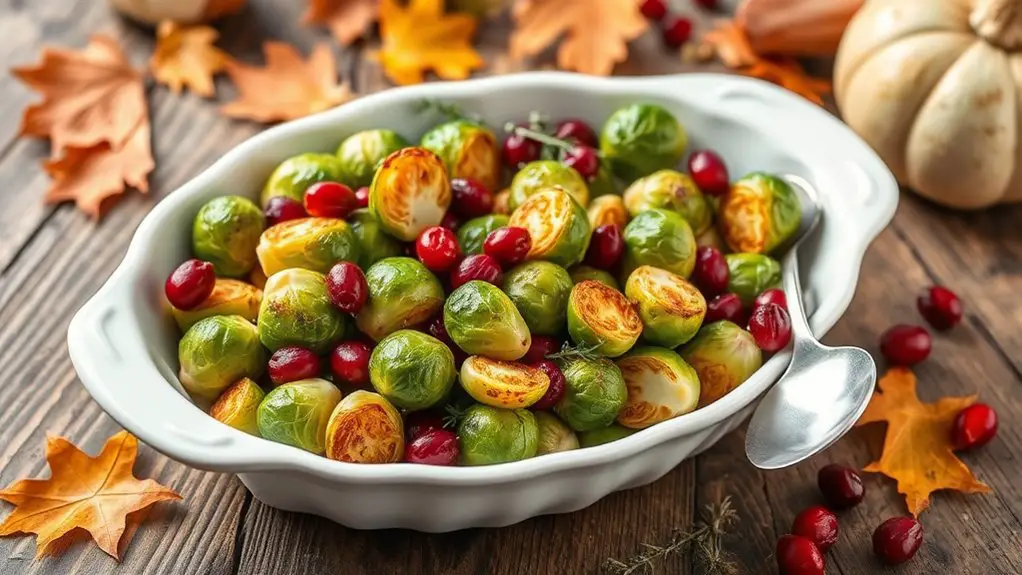 cranberry infused brussels sprouts dish