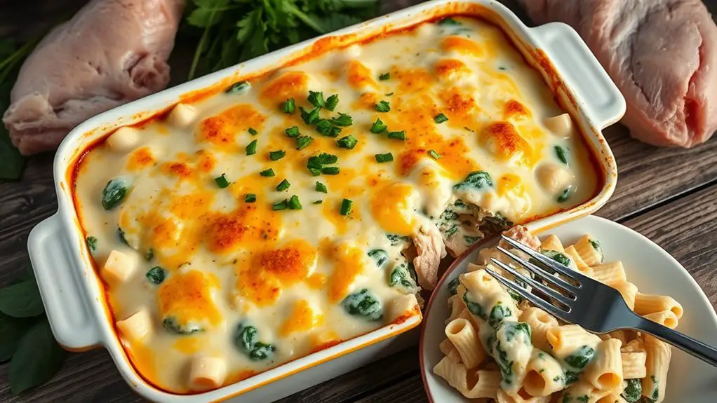 creamy chicken spinach bake