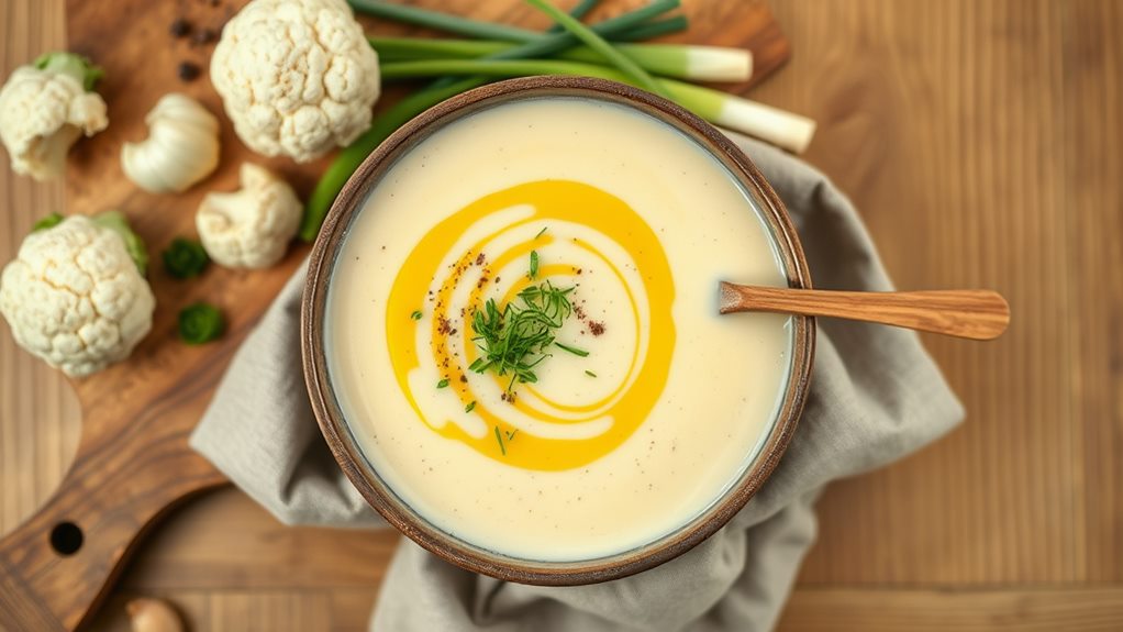 creamy vegan cauliflower soup