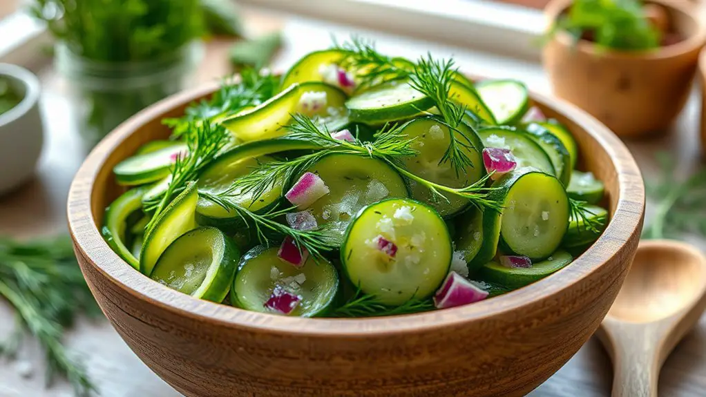 crisp dill cucumber salad