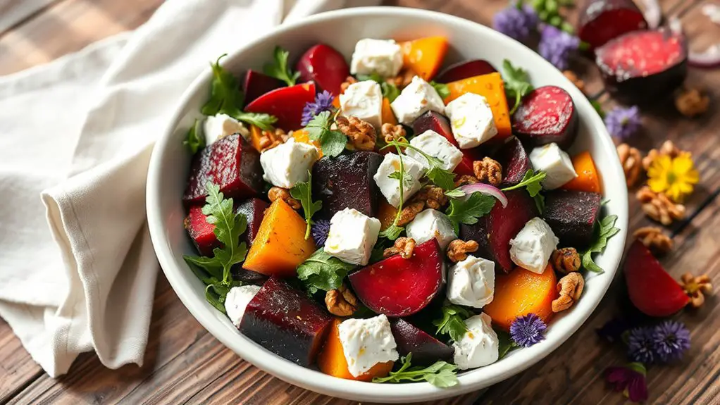 delicious beet goat cheese salad