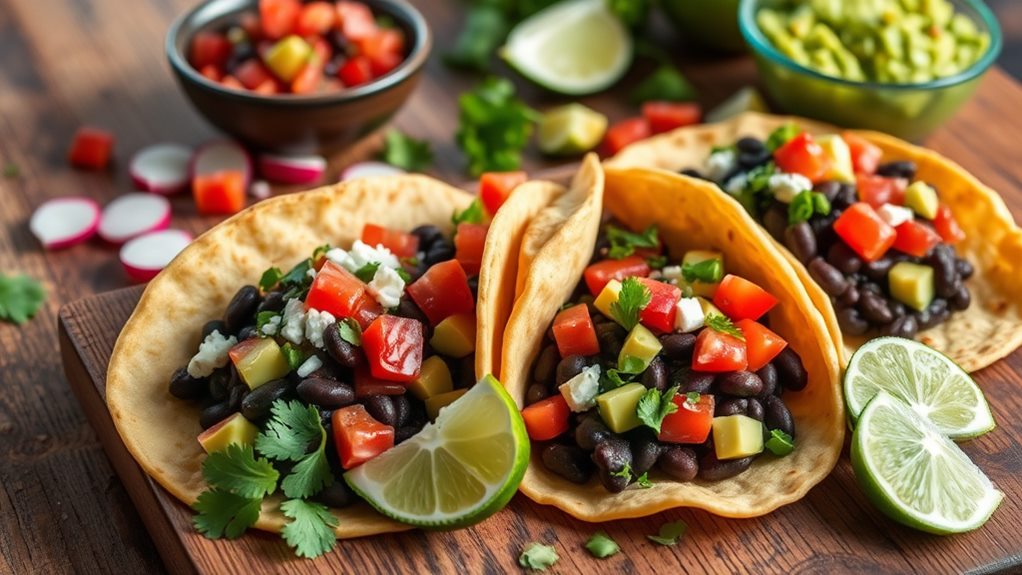 delicious black bean tacos