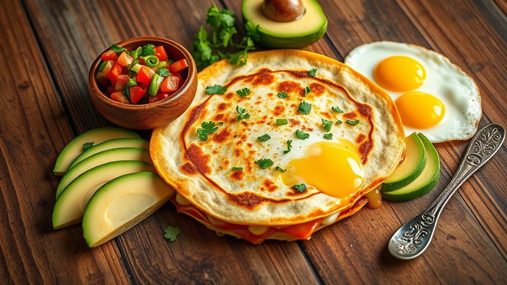 delicious mexican breakfast quesadilla