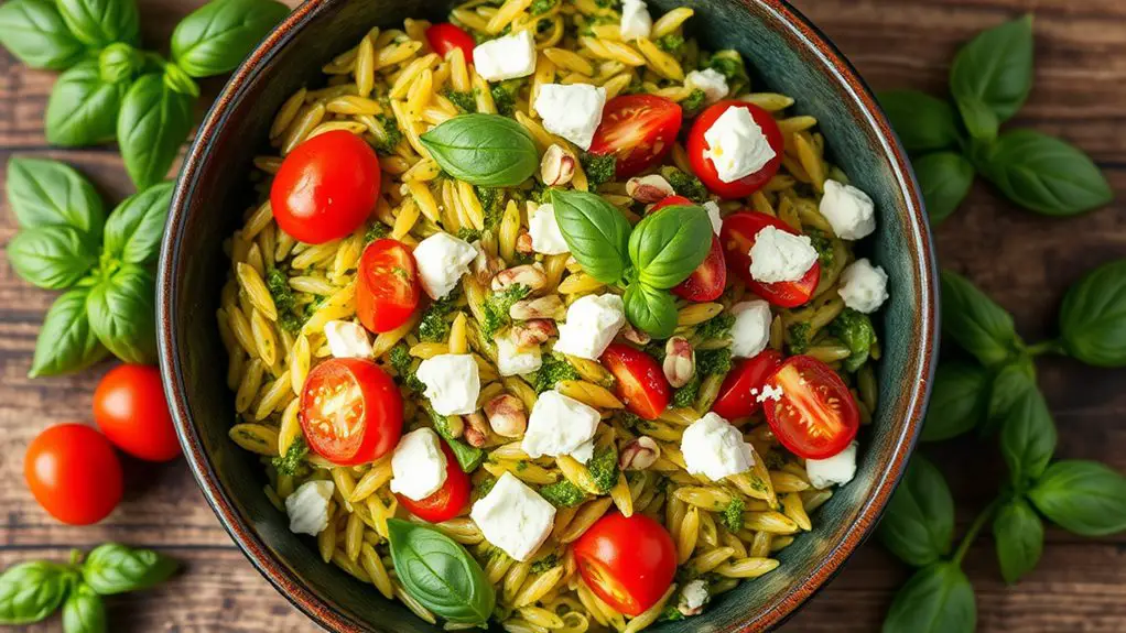 delicious pesto orzo dish