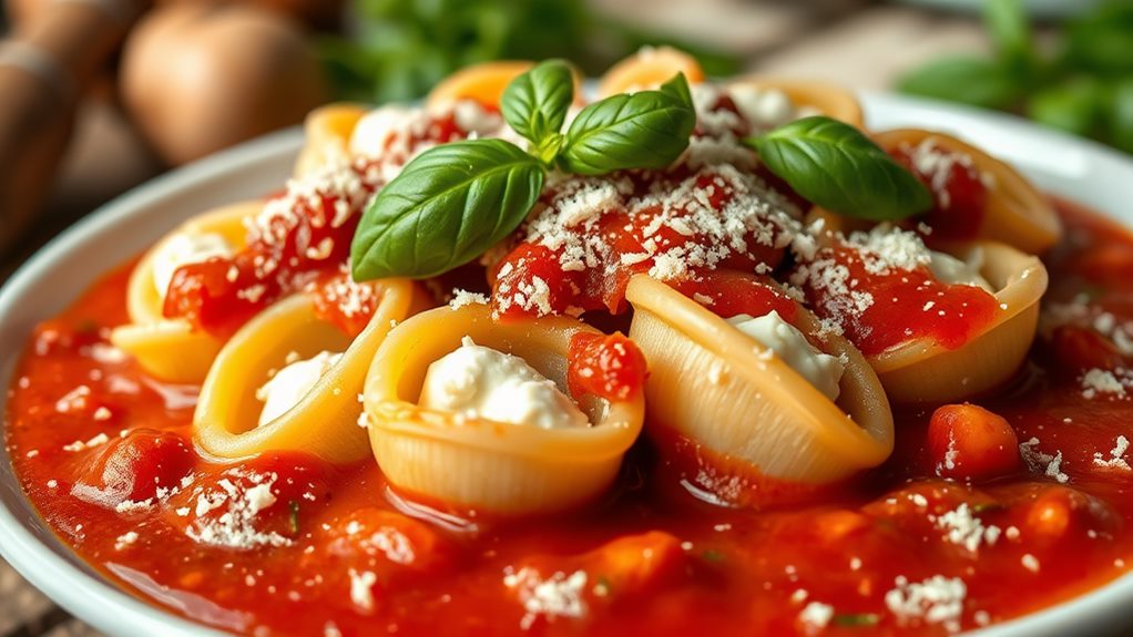 deliciously filled pasta shells