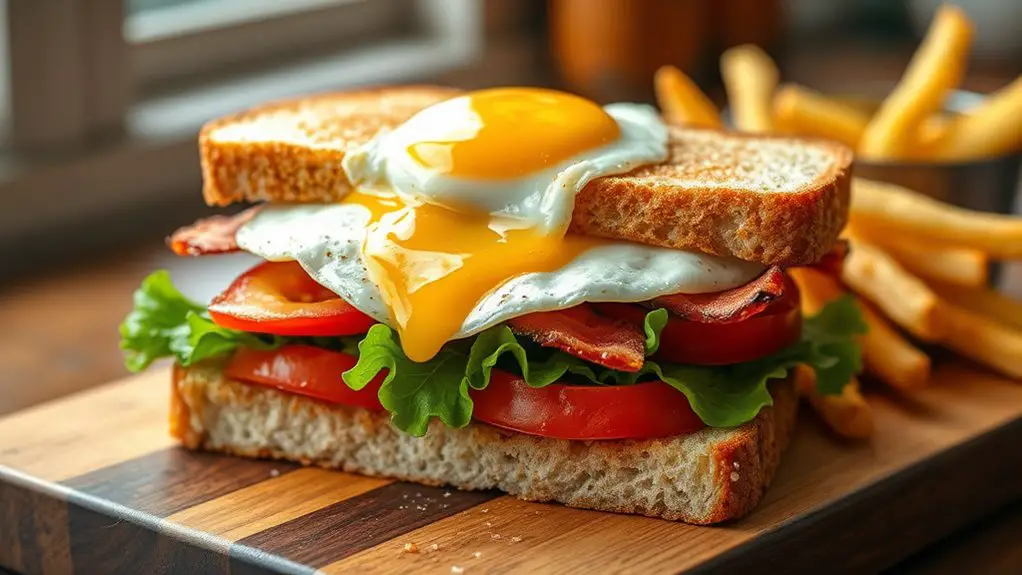 egg topped blt sandwich