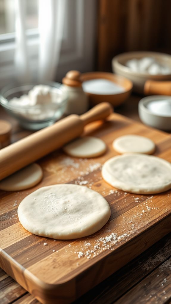 flatten dough into disks