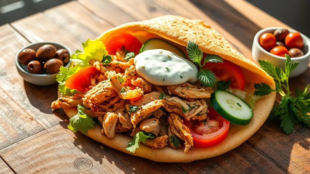 flavorful mediterranean chicken wrap