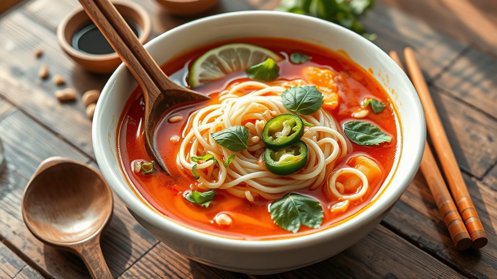flavorful spicy noodle broth