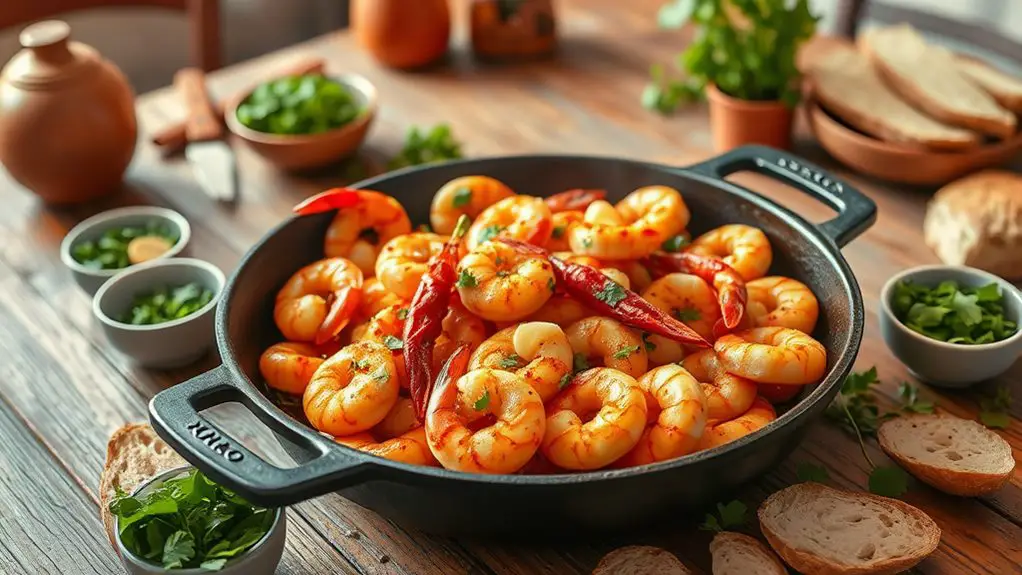 garlic shrimp tapas dish