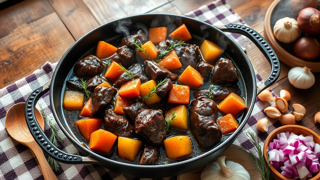 hearty stew with vegetables