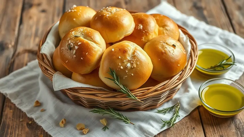 herb infused bread rolls