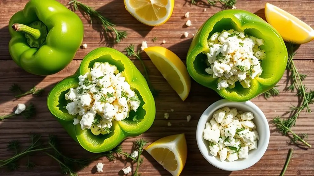 herbed cheese filled peppers