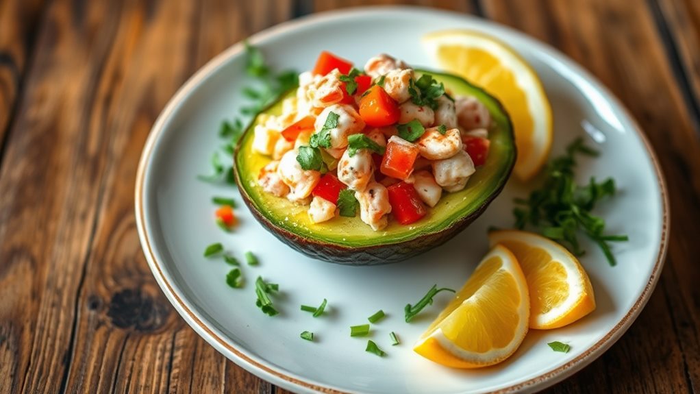 lobster filled avocado dish