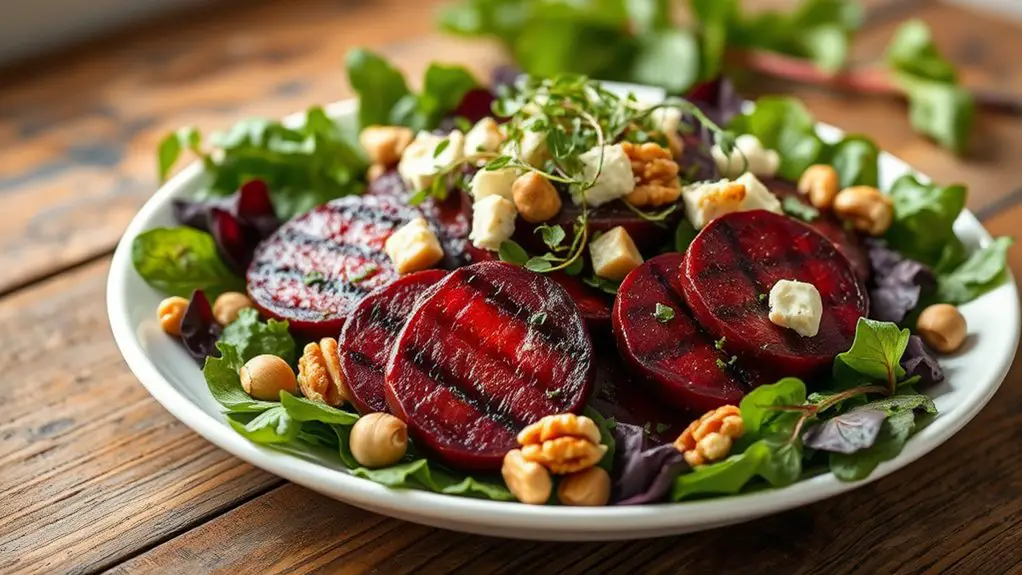 nuts enhanced grilled beet salad