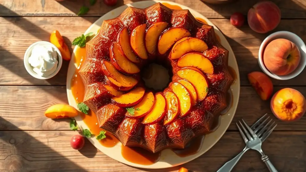 peach bourbon bundt cake