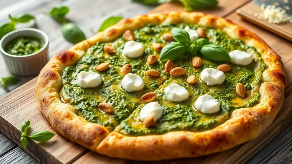 pesto topped pizza delight