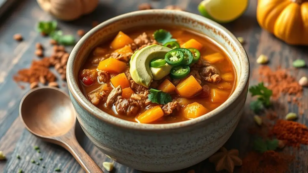 pumpkin infused turkey chili