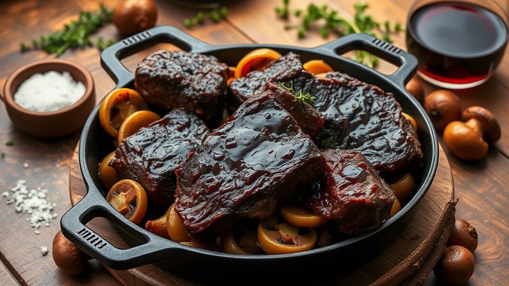 savory mushroom shallot ribs