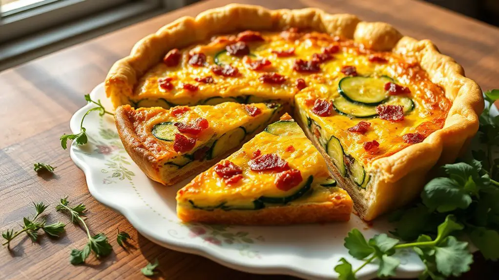 savory zucchini bacon pie