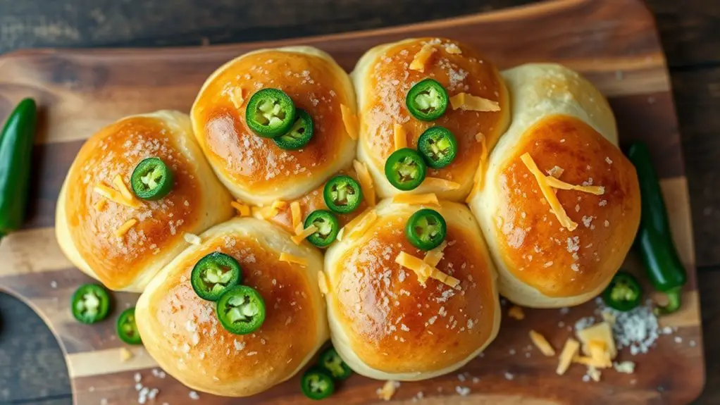 spicy cheese filled bread rolls