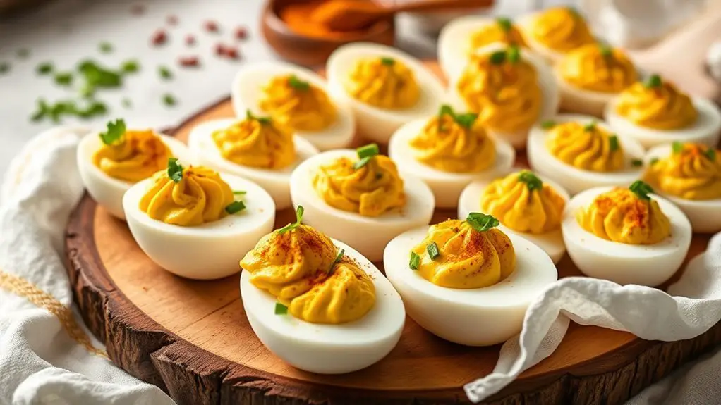 spicy curry deviled eggs