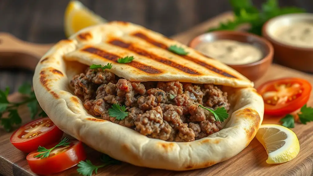 stuffed pita with meat